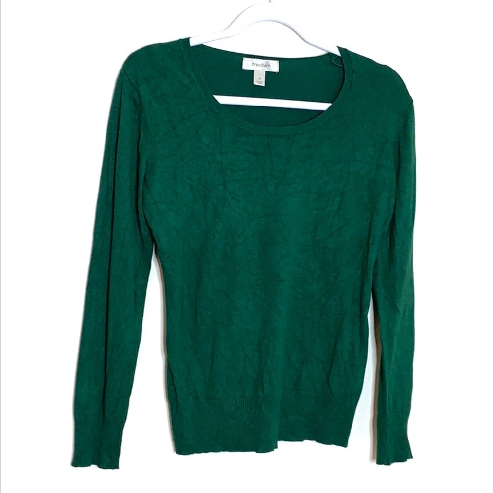 Dress Barn Green Crew Neck Sweater